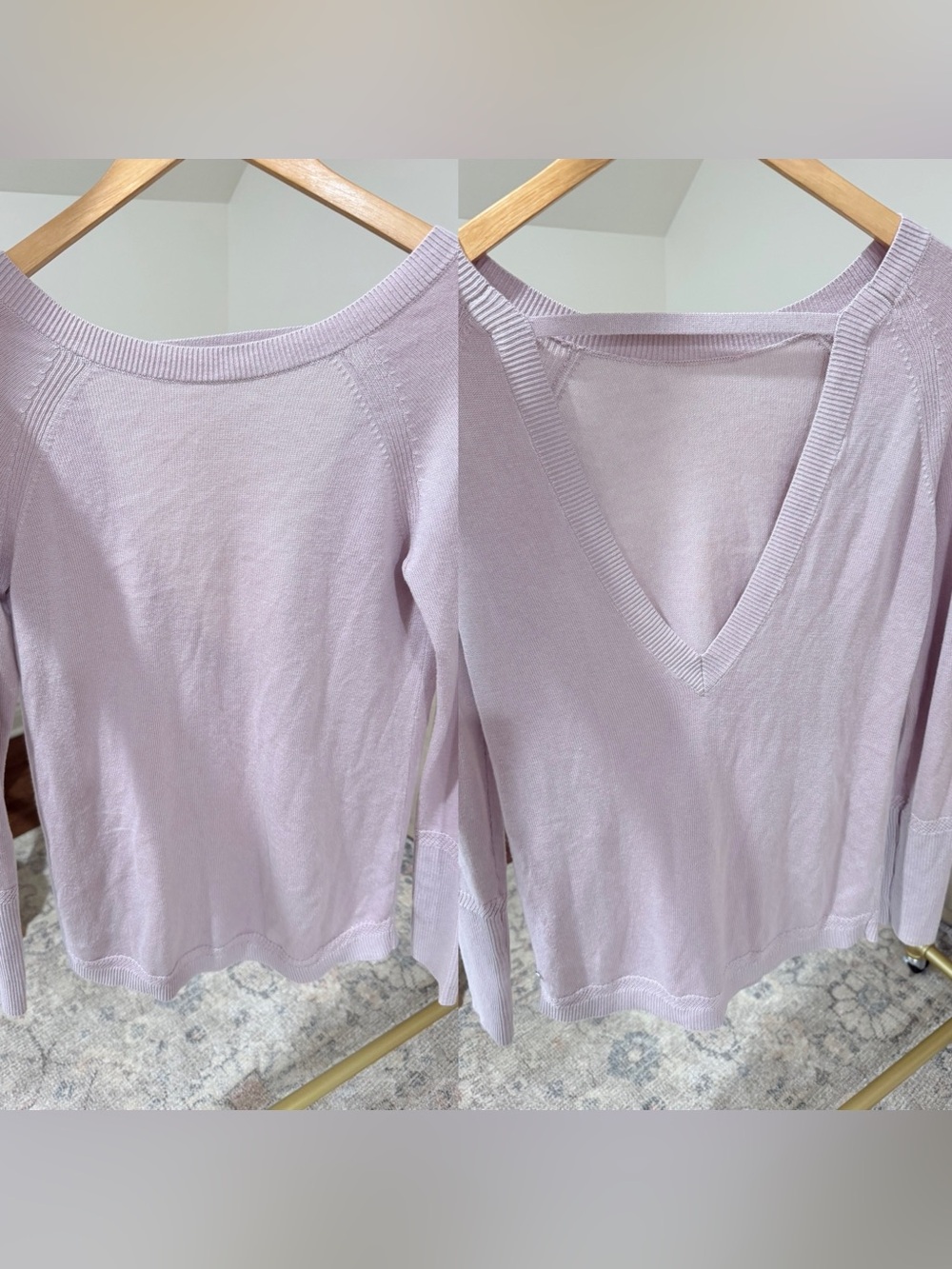 Lululemon Open Back Sweater Size 6, lilac